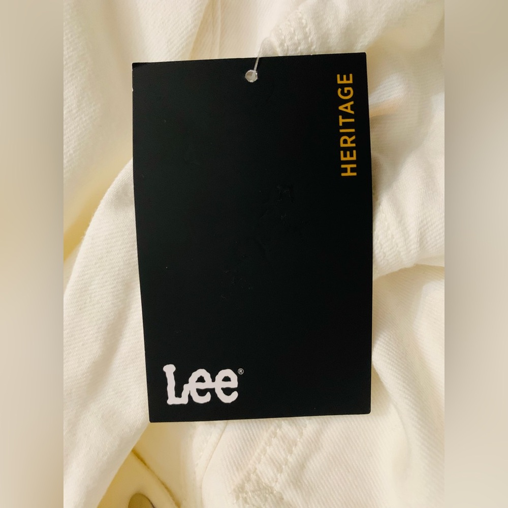 Lee XXXL Women's Heritage Cropped Chore Denim Jacket White - Picture 7 of 8